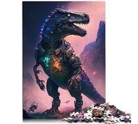 Puzzle de 1000 pièces pour Adultes, Dinosaure mécanique, en Bois, Chaque pièce est Unique - Jeu Amusant et Stimulant pour Toute la Famille, 50 x 75 cm