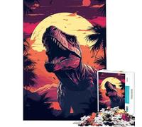 Puzzle de 1000 pièces pour Adultes Dinosaures Jeu rétro Amusant et éducatif défi Stimulant défi Difficile (Taille 38x26cm)