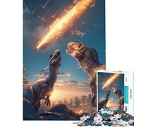 Puzzle de 1000 pièces pour Adultes Dinosaures Observant Une météorite Jeu intellectuel et éducatif pour Toute la Famille Idée Cadeau Dimensions 38x52cm