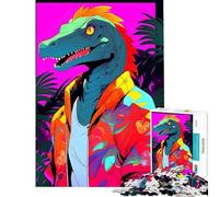 Puzzle de 1000 pièces pour Adultes Dinosaures vêtements rétro Difficile et Stimulant pour s'amuser en Famille Jeux Amusants à partir de 14 Ans 38x52cm