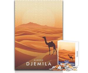 Puzzle de 1000 pièces pour Adultes - Djemila, désert algérien - Jeu de Puzzle Stimulant - Cadeau d'anniversaire - Dimensions 50x75cm
