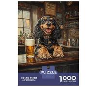 Puzzle De 1000 Pièces pour Adultes Dog at The Bar -3 Puzzles pour Adultes - Décoration Murale - Stimule La Mémoire - Cadeaux Uniques pour Anniversaires Et Noël 52x38cm/1000pcs