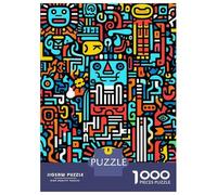Puzzle de 1000 pièces pour adultes Doodle Puzzle pour adultes Jeu de famille Décoration murale exigeant à résoudre 70 x 50 cm/1000 pièces