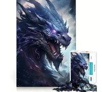 Puzzle de 1000 pièces pour Adultes Dragon Azur Jeu Contemporain aux Bords épurés Stimulation Cognitive Jeu de Relaxation Cadeau Festif et Amusant (38x26cm)