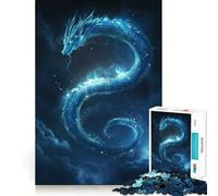 Puzzle de 1000 pièces pour Adultes Dragon Bleu dans Les Nuages Décoration élégante,activité cérébrale ludique,Moment de détente,Cadeau de Loisirs Festif (38x52cm)