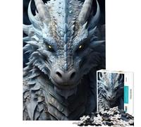 Puzzle de 1000 pièces pour Adultes Dragon Bleu féroce Jeu intellectuel Jeu Familial Modèle à Assembler Cadeau et Jouet idéal (Dimensions 38x26cm)