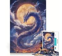 Puzzle de 1000 pièces pour Adultes Dragon céleste surplombant Un Paysage Urbain Jeu de précision et de Coordination mentale Idéal pour se détendre Cadeau Artistique de Noël (50x75cm)