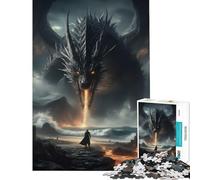Puzzle de 1000 pièces pour Adultes Dragon cracheur de feu Jeu addictif pour cultiver la Patience Cadeau Pratique pour Femmes Œuvre d'art (Dimensions 38x26cm)
