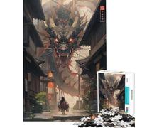 Puzzle de 1000 pièces pour Adultes Dragon dans Un Village Edo Jeu éducatif et Stimulant idéal pour se détendre et améliorer sa mémoire Cadeau d'anniversaire (38x52cm)