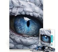 Puzzle de 1000 pièces pour Adultes,Dragon de Glace aux Yeux Bleus,décor épuré,activité cérébrale Amusante,Moment de détente,Cadeau de Loisirs Festif (38x26cm)