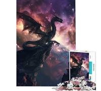 Puzzle de 1000 pièces pour Adultes Dragon de l'espace au Bord du précipice Jeu éducatif pour Femme (Dimensions 38x52cm)