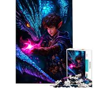 Puzzle de 1000 pièces pour Adultes Dragon et Elfe Magiques Un défi à relever Décoration Murale Jeu Amusant Convient aux 14 Ans et Plus (38x52cm)
