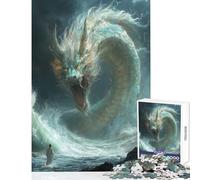 Puzzle de 1000 pièces pour Adultes Dragon et Monstre Marin Jeu de Construction Facile Idée Cadeau relaxante avec Poster et fiche de Questions Assortis Dimensions 38x26cm