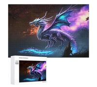 Puzzle de 1000 pièces pour Adultes - Dragon Étoile Flamboyante. Puzzle Amusant pour Tous Les âges, Anti-Stress et détente. Décoration intérieure. Objet de Collection. 50 x 70 cm.