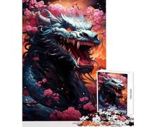 Puzzle de 1000 pièces pour Adultes Dragon Japonais Décoration intérieure Jouet Cadeau d'anniversaire Jeu Relaxant et décompressant Dimensions 38x52cm