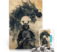 Puzzle de 1000 pièces pour Adultes Dragon samouraï Japonais Jouets de Jeu pour Cadeau Familial De Superbes Cadeaux et Jouets 26x38cm