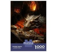 Puzzle De 1000 Pièces pour Adultes Dragon Under The Moon with Red Tree Puzzles pour Adultes, Jeux De Société, Découpe De Précision, Cadeaux pour Les Amis Et La Famille 70x50cm/1000pcs