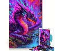 Puzzle de 1000 pièces pour Adultes : Dragon Vibrant dans Une forêt Fantastique Jeu de réflexion Stimulant,découpe Nette,alignement Parfait,activité Amusante en Famille Le Soir (38x26cm)