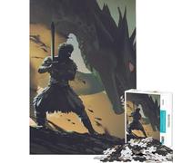 Puzzle de 1000 pièces pour Adultes Dragon Warrior défi intellectuel Jouet addictif Jeu Familial Difficile Cadeau de Père Noël Secret (Taille 38x26cm)