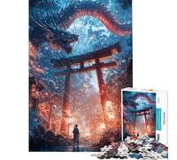 Puzzle de 1000 pièces pour Adultes Dragon's Gate Encounter Jeu de Puzzle pour Adultes Décoration Parfaite Idée Cadeau pour Toute la Famille (Dimensions 38x26cm)