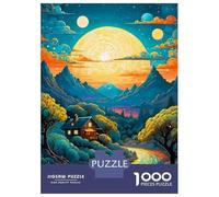 Puzzle De 1000 Pièces pour Adultes Dreamy Mountain Sunset Puzzle pour Adolescents Analyse Et Logique Aide À Stimuler Le Cerveau Idéal comme Cadeau pour Toute La Famille 70x50cm/1000pcs