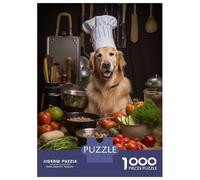 Puzzle de 1000 pièces pour adultes Drôle Chien Cuisine Jeunes Puzzles Jeux familiaux Difficile Difficile Interaction Parent-Enfant 52 x 38 cm/1000 pièces
