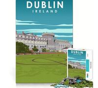 Puzzle de 1000 pièces pour Adultes,Dublin,Irlande,Art du Voyage,découpe Fine,Jeu de réflexion,Jeu de Calme,décoration de Noël (50x75cm)
