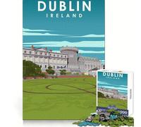 Puzzle de 1000 pièces pour Adultes,Dublin,Irlande,Art du Voyage,Jeu d'articulation Parfait,Jouet créatif et Amusant,Jeu Relaxant,Cadeau d'anniversaire Amusant pour l'esprit (38x26cm)