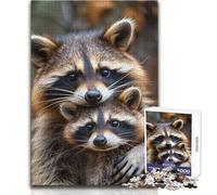 Puzzle de 1000 pièces pour Adultes - Duo de ratons laveurs - Paisible et Relaxant - Temps Libre - Finitions soignées - Jeu de Loisirs créatifs - Dimensions:38x52cm