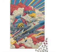 Puzzle De 1000 Pièces pour Adultes Eagle Jet Fighter Art Print Puzzles pour Adolescents Jeu De Réflexion Améliore La Mémoire Défi Éducatif 52x38cm/1000pcs