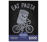 Puzzle De 1000 Pièces Pour Adultes Eat Pasta Cycle Fasta, Funny Cyclist Bicycle Puzzle Pour Adultes, Jouet, Décoration Murale, Analyse Et Logique, Cadeaux Uniques Pour Anniversaire Et Noël 38x26cm/100