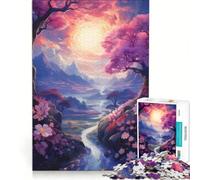 Puzzle de 1000 pièces pour Adultes Eaux tranquilles et Arbres en Fleurs Jeu de réflexion activités Amusantes à la Maison Collection d'artistes Beaux-Arts 38x52cm