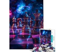 Puzzle de 1000 pièces pour Adultes échiquier Cosmique Jeu de réflexion captivant Jouet addictif pour cultiver la Patience Cadeau Amusant pour Femmes (Taille 50x75cm)