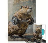 Puzzle de 1000 pièces pour adultes, éclairage en castor, poids, jeu de réflexion artistique finement coupé, cadeau pour moments calmes, cadeau d'anniversaire (38 x 26 cm)
