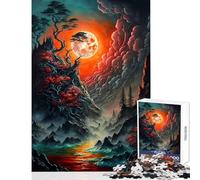 Puzzle de 1000 pièces pour Adultes Éclipse Lunaire brumeuse Décoration Murale Idée Cadeau Jeu Relaxant Renforce l'amour de Couple Dimensions 38x26cm
