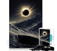 Puzzle de 1000 pièces pour Adultes Éclipse Solaire au-Dessus d'un Paysage Extraterrestre Un Cadeau mémorable pour développer sa mémoire et soulager Le Stress (38x26cm)