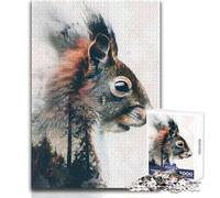 Puzzle de 1000 pièces pour Adultes - Écureuil des Bois - Murmure - Profitez d'un Moment de détente et de Relaxation - Assemblage Stable et découpe précise - Dimensions 50x75cm