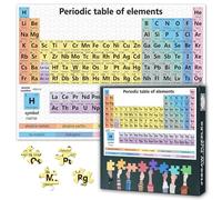 Puzzle de 1000 pièces pour adultes Éducatif Science Chimie Tableau périodique des éléments avec noms Symboles Chiffres ordinaux et Valences Grand 27,5 x 19,7 pouces