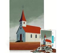 Puzzle de 1000 pièces pour Adultes Église de Campagne Jeu d'adresse Amusant et Intelligent Défi Calme et divertissant Cadeau d'anniversaire idéal pour Les Loisirs (38x52cm)
