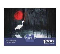 Puzzle De 1000 Pièces pour Adultes Elegant White Heron Art Print Puzzle pour Adolescents - Niveau Difficile - Chaque Pièce Est Unique - Jeu Amusant Et Stimulant pour Toute La Famille 70x50cm/1000pcs