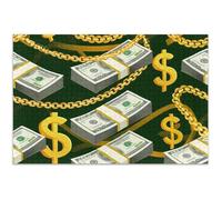 Puzzle de 1000 pièces pour adultes - Éléphant blanc - Cadeaux de fête - Puzzle dur - Peinture animale - Décoration - Empilages de billets de cent dollars américains, 75 x 50 cm