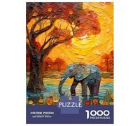 Puzzle De 1000 Pièces pour Adultes Elephant Color Puzzles pour Adolescents Jeux Relaxants Améliorent La Mémoire Cadeaux Uniques pour Anniversaire Et Noël 70x50cm/1000pcs