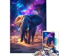Puzzle de 1000 pièces pour Adultes Éléphant Cosmique dans Un Paysage Spatial Jeu éducatif Anti-Stress Stimulant à compléter Convient aux 14 Ans et Plus (50x75cm)