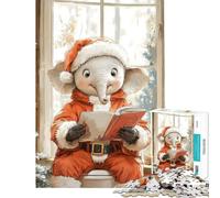 Puzzle de 1000 pièces pour Adultes Éléphant de Noël Défi éducatif de Lecture Une œuvre d'art Jouet Anti-Stress pour Les 14 Ans et Plus (38x26cm)