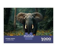 Puzzle De 1000 Pièces pour Adultes Elephant in A Field of Flowers Puzzle pour Adolescents Analyse Et Logique Aide À Stimuler Le Cerveau Idéal comme Cadeau pour Toute La Famille 38x26cm/1000pcs