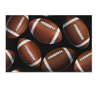 Puzzle de 1000 pièces pour adultes, éléphants blancs, cadeau unique pour adultes, imprimé floral, animal, ballons de football américains, noir, 75 x 50 cm