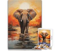 Puzzle de 1000 pièces pour Adultes - Éléphants d'Afrique - Jeu intellectuel, Amusant et Original - Cadeau d'anniversaire - Dimensions : 38x52cm