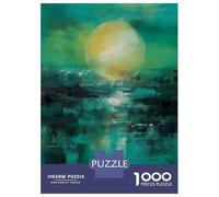 Puzzle De 1000 Pièces pour Adultes Emerald Horizon - Abstract Sun and Water Reflection Puzzles pour Adultes, Jeux De Société, Découpe De Précision, Cadeaux pour Les Amis Et La Famille 52x38cm/1000pcs