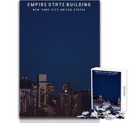 Puzzle de 1000 pièces pour Adultes - Empire State Building - Casse-tête - Jeu Familial - Apprentissage et Apprentissage - Jouet éducatif - Dimensions 38x26cm