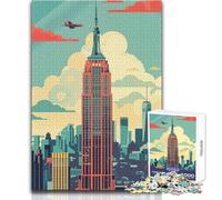 Puzzle de 1000 pièces pour Adultes - Empire State Building - Skyline - Jeu éducatif Familial - Défi Difficile - Idée Cadeau - Dimensions:38x26cm